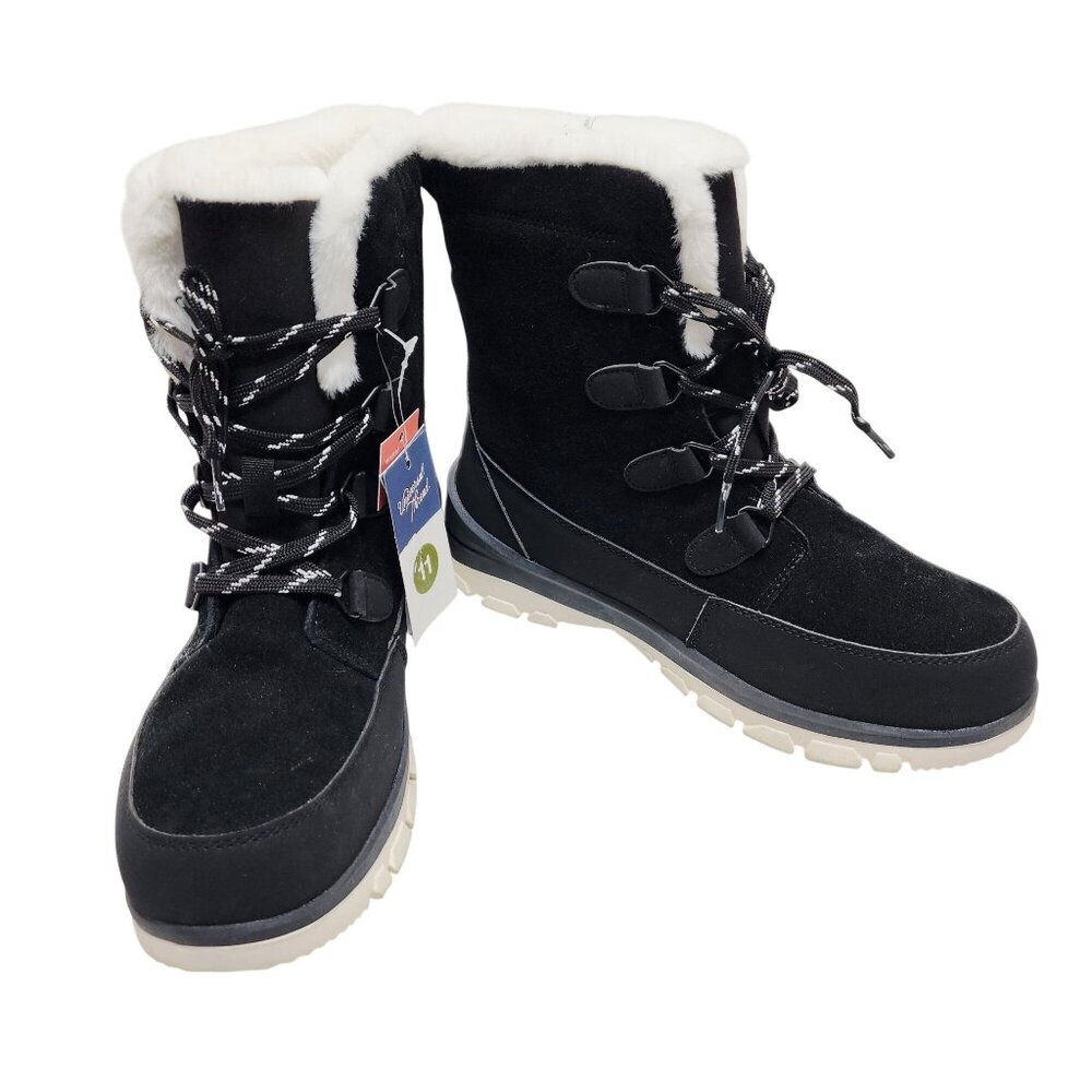 Universal Thread Womens Winter Faux Fur-Lined Black Lace-Up Snow Boots Size 11 - Picture 6 of 10